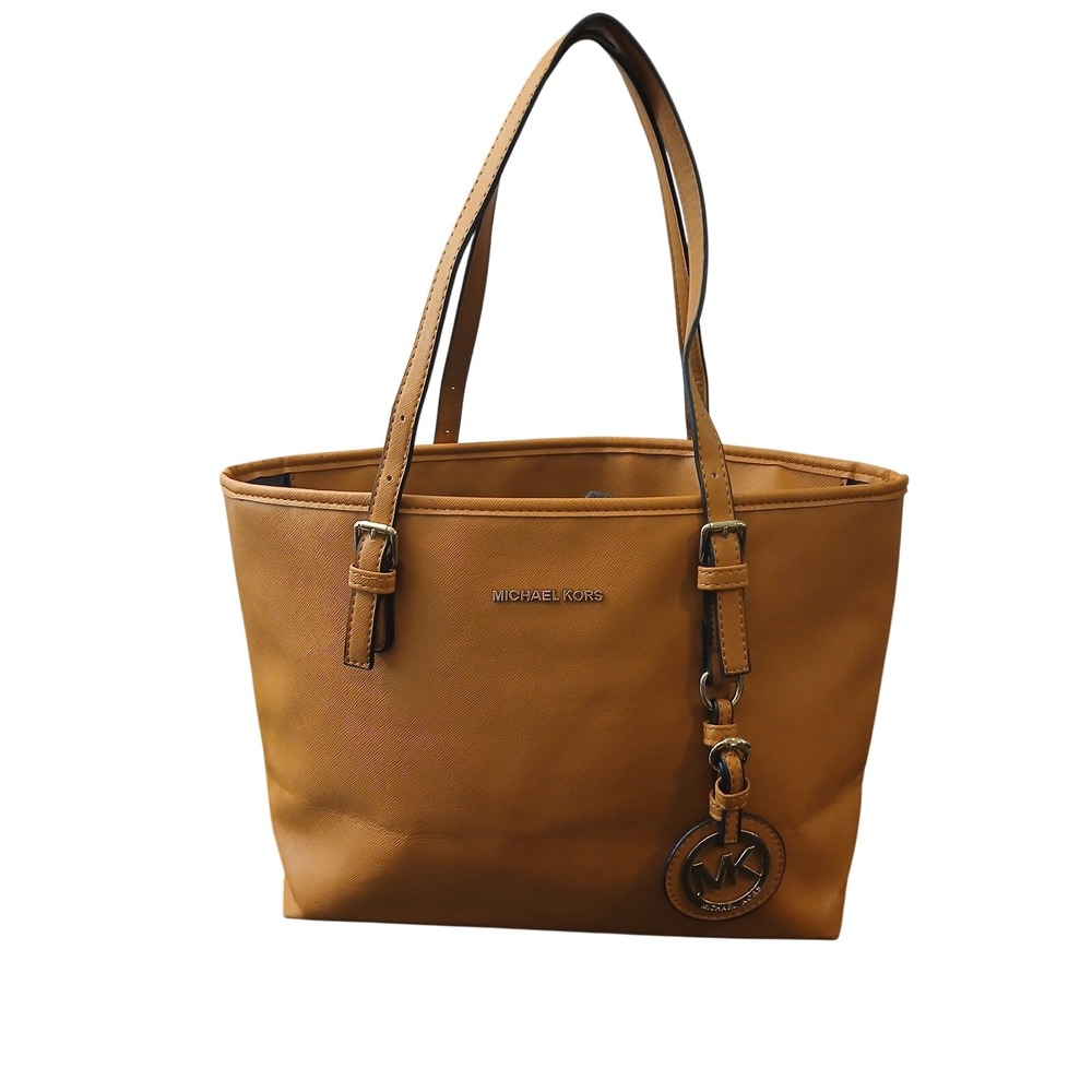 Michael Kors Jet Set Travel Tote Tan Saffiano Leather Gold Hardware - Picture 16 of 16